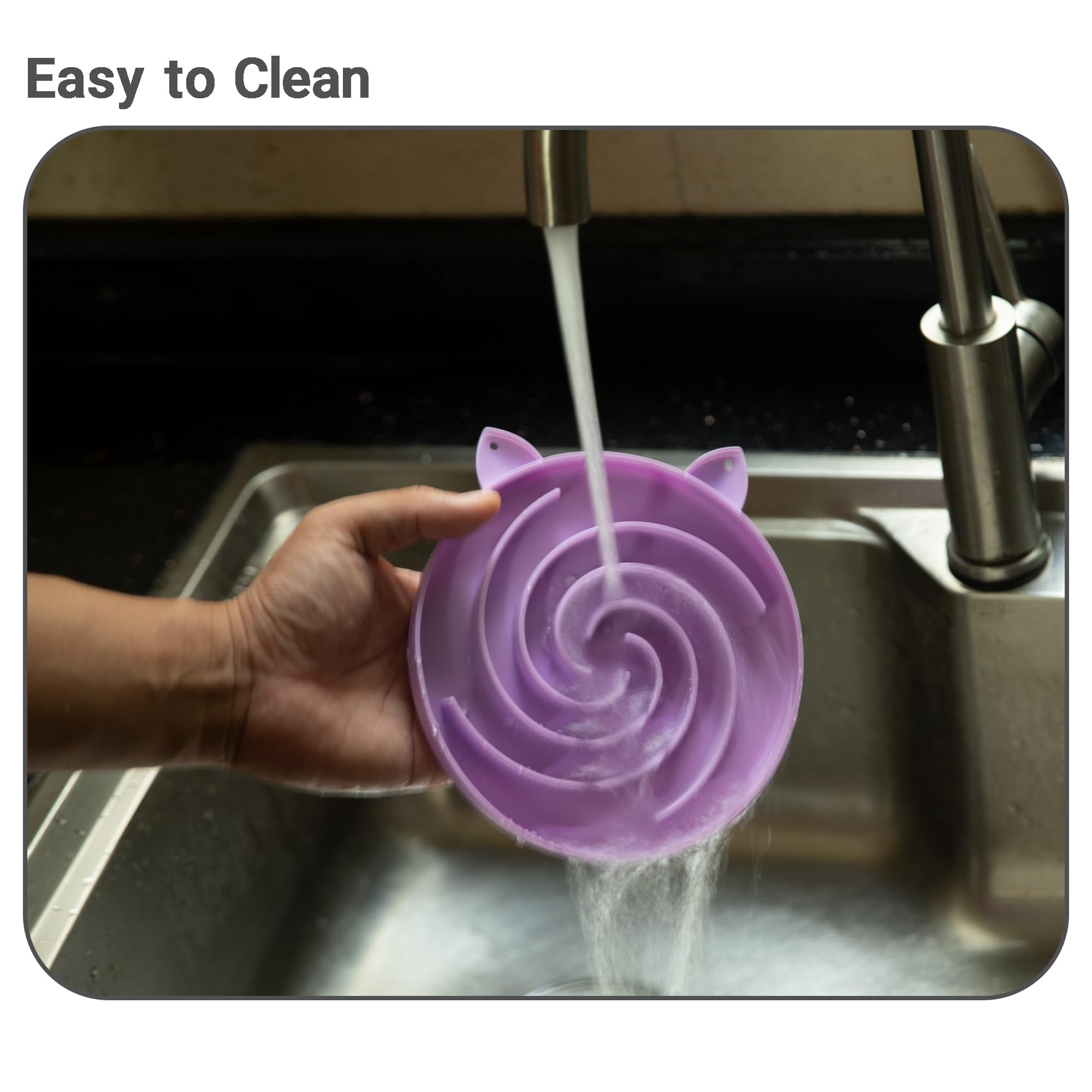 Slow Feeder Cat Bowl, Easy to Clean Silicone Bowl, Ideal for Dry and Wet Food (Green and Blue)