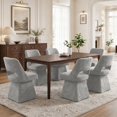 thumbnail image 4 of Usaint 360‑Degree Swivel Chenille Dining Chair, Hollow‑Out Curved‑Back Upholstered Accent Chair for Dining Rooms, Living Rooms, Reading Nooks, Gray, 4 of 11