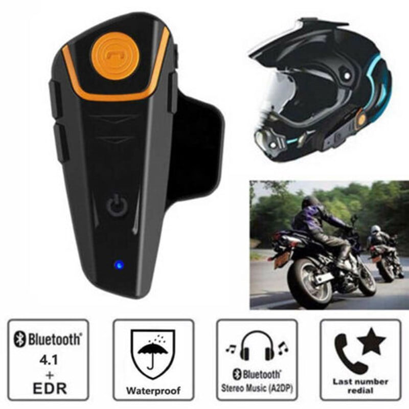 Motorcycle Bluetooth Helmet Headset E1,2 Riders Motorbike Intercom Headset with CVC Noise Cancellation Stereo Music IPX6 Waterproof for Modular and 3/4 Open Face Helmet 