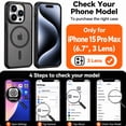 thumbnail image 2 of Atgdluk® Magnetic Shockproof for iPhone 15 Pro Max Case, Compatible with MagSafe Slim Protective Phone Case with Raised Camera Edge, Black, 2 of 7