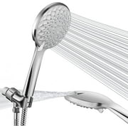 High-Pressure Handheld Shower Head 6 Setting with 60 inches Stainless Steel Hose for Bathroom Silver