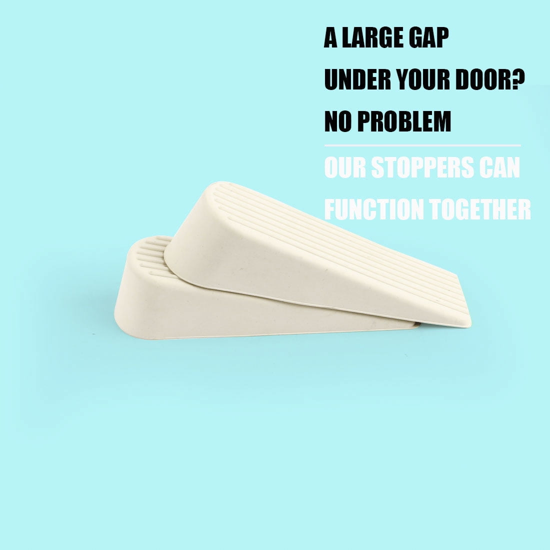Unique Bargains Rubber Home Office Anti-Slip Wedge Door Stopper Doorstops Protector 3pcs