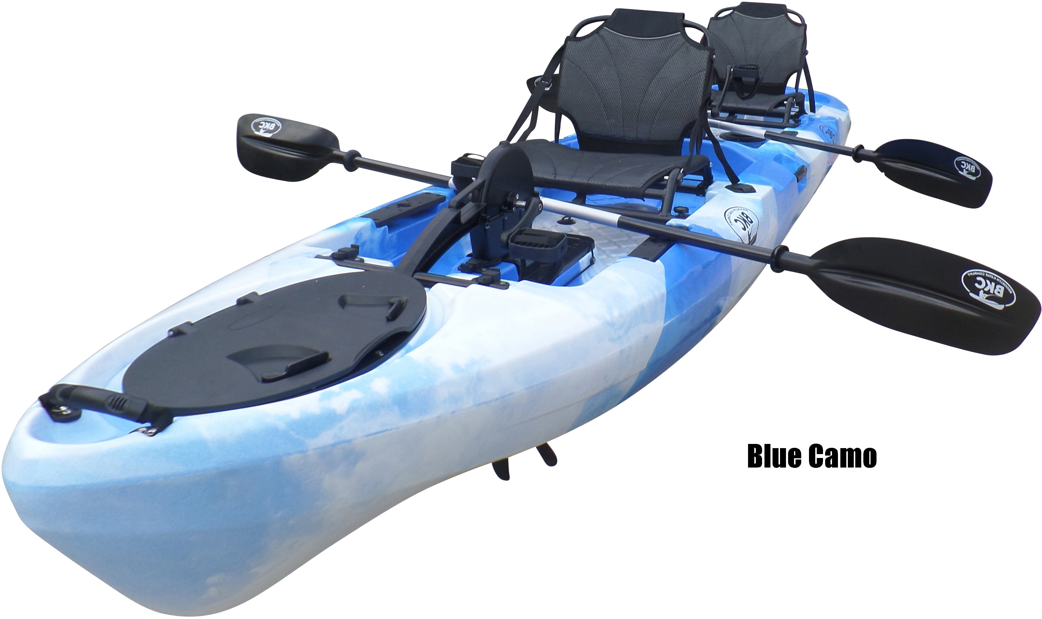 BKC PK14 14' Tandem Sit On Top Pedal Drive Kayak W/ Rudder System, 2