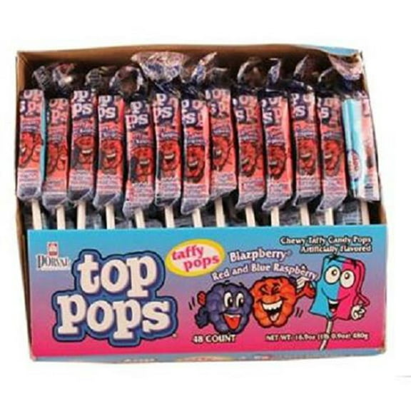 Product Of Top Pops, Blazpberry Red & Blue Raspberry Lollipops, Count 48 - Sugar Candy / Grab Varieties & Flavors