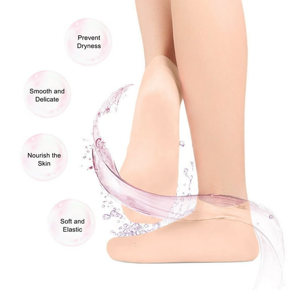 Smart Home Buy Silicone Moisturizing Foot Socks - Beach Water Shoes for Men/Women (Size 35-43), Anti-Slip Aqua Socks with Heel Repair Membrane, Reusable Spa Sleeves for Cracked Skin Care