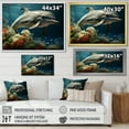 thumbnail image 4 of Designart "Eternal Dolphin Dance III" Animals Dolphin Floater Framed Wall Decor, 4 of 5