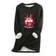 thumbnail image 2 of Pntutb Mujeres Sudadera de lana gruesa Manga larga Estampado Terciopelo Cálido Cuello redondo Ropa interior tops Pntutb Pntutb-2819, 2 of 5