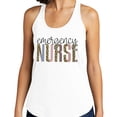 thumbnail image 2 of Emergency Nurse Leopard Print Tank Top Fitted Racerback Women's Large White, 2 of 5