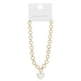 thumbnail image 4 of Time and Tru Women's Gold Tone Mother of Pearl Heart Statement Necklace, 4 of 4