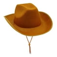 thumbnail image 3 of Cowgirl Hats Western Cowboy Hat Decor Western Cap Costume Accessories Jazz Hat Sun Hat for Club Carnival Unisex Adults Role Play Performance brown, 3 of 8