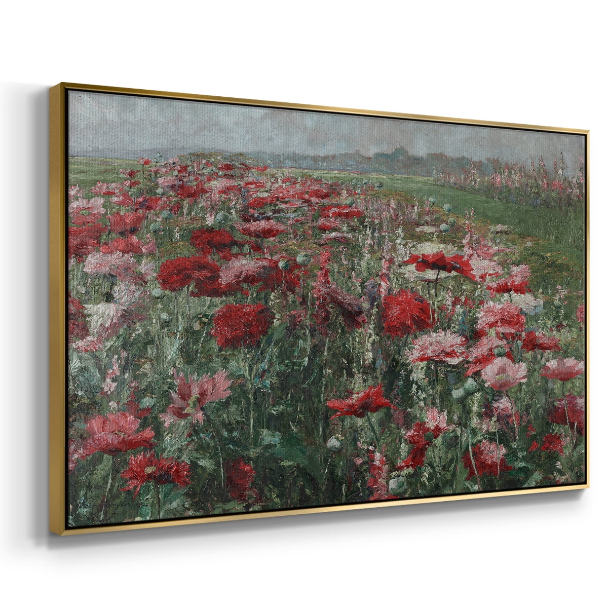 Vintage Botanical Print-XC By Wexford Home Framed in Gold Wood Gallery Wrapped Canvas 25 in. x 37 in.