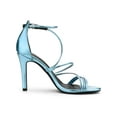 thumbnail image 4 of BLISSFUL STEP Style Women's Shoes Strappy Stiletto Heels Ankle Strap Open Toe Party Dress Sandals Light Blue 8, 4 of 9
