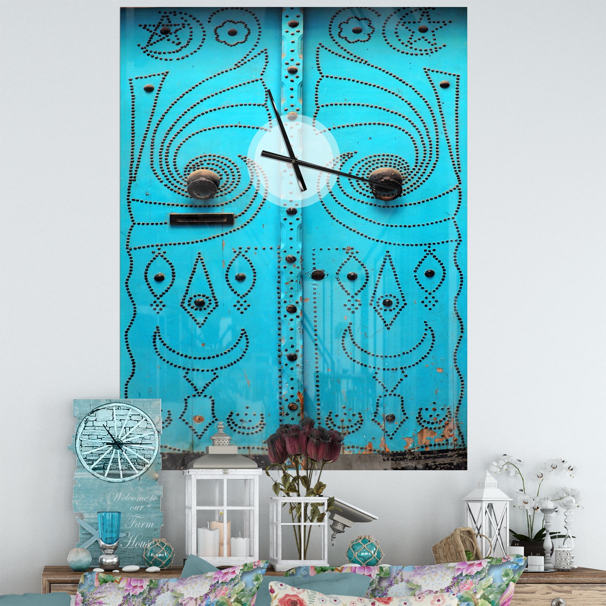 Designart 'Sea & Shore Stones' Coastal Wall Clock