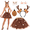 Reindeer 5pcs set, variant on VETPW 5 Piece Reindeer Costume Adult,Tutu Skirt with Reindeer Antlers Headband Tails Face Temporary Tattoos Deer Fancy Dress Halloween Christmas Costume Cosplay Outfits for Women Party Costume