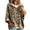 Khaki, variant on Yuaguia Women Leopard Print Drawstring Hoodie, Loose Fit Casual Knit Sweatshirt, Fall Winter 3/4 Sleeve Pullover Top for Daily Wear Streetwear, Dark Gray 2XL