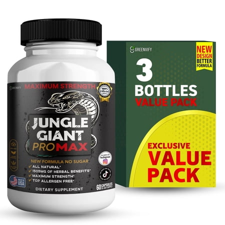 GreenVify Jungle Giant Pro Max – Men’s Lifestyle & Performance Support Supplement, Adult Nutritional Formula
