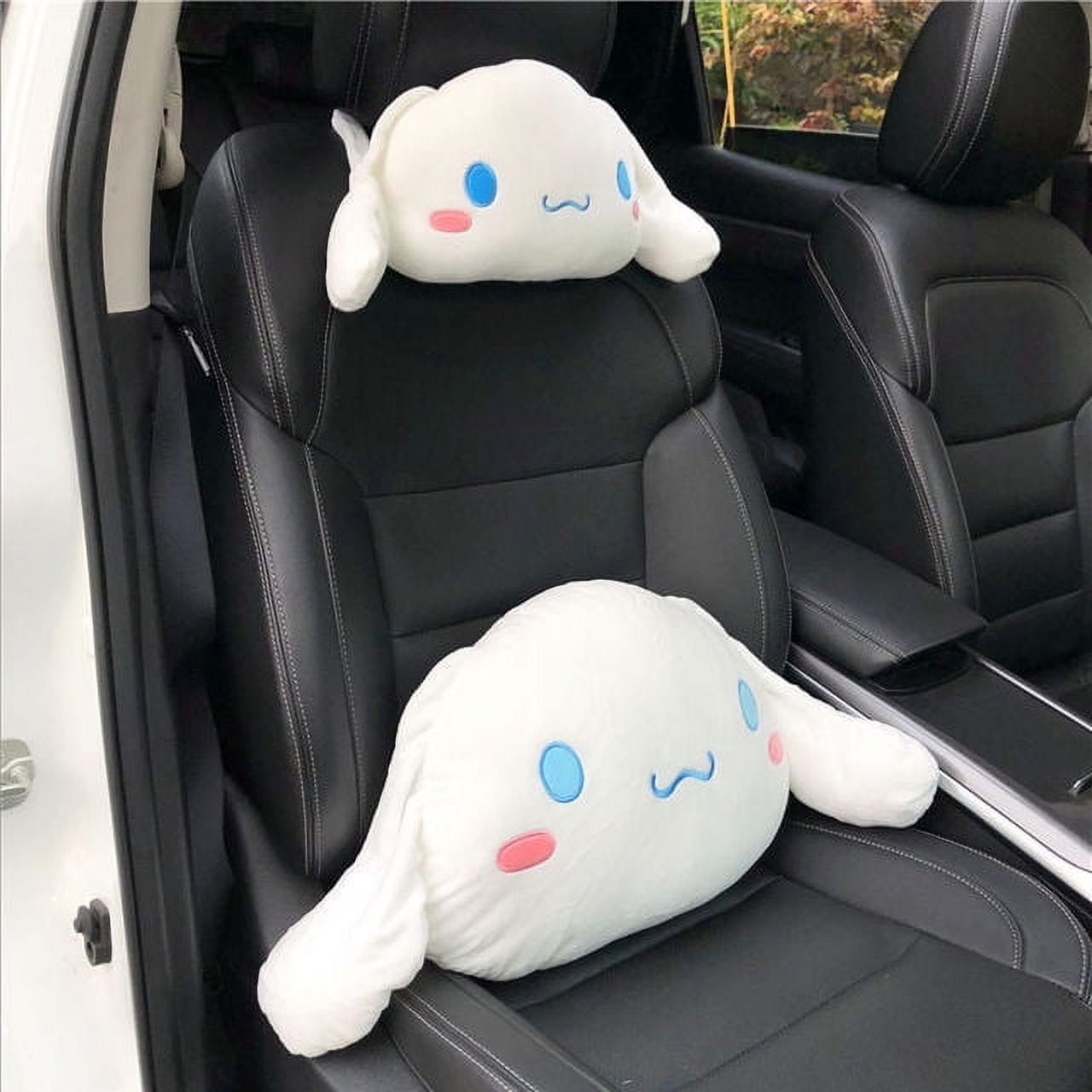 Cute 2pcs Cinnamoroll Plush Car Seat Head Rest Cushion Pillows Neck Rest  Pillow