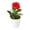 Red, variant on OIUR Artificial Potted Rose Desktop Faux Rose Bonsai Reusable Artificial Rose in Flower Pot for Home Office Decor Photography Prop