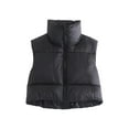 thumbnail image 1 of One opening Women's Winter Warm Gilet Crop Waistcoat Sleeveless Stand Collar Double Sided Lightweight Puffer Vest Outwear, 1 of 4