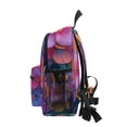 thumbnail image 4 of FORMRS School Backpack with Front Zippered Pocket 12" Elementary Student Travel Daypack, Large Purple Flowers, 4 of 6