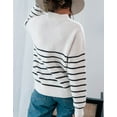 thumbnail image 5 of Sweaters for Women Zip up Crew Neck Long Sleeve Striped Sweater Knitted Pullover Sweaters Tops Winter Womens Sweaters Alsol Lamesa, 5 of 6