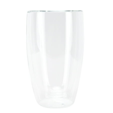 

2-Layer Transparent Milk Mug Cylindrical Heat-Resistant Coffee Cup for Beverage Home450ml