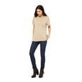 thumbnail image 2 of Emmalise Women's Round Neck Short Sleeve Tru-Fit Tee Shirt, Cream, Large, 2 of 4