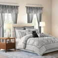 thumbnail image 5 of Madison Park Essentials Luxury 24PCs Comforter Set with Window Curtains,Room in a Bag,King,3-Grey, 5 of 8