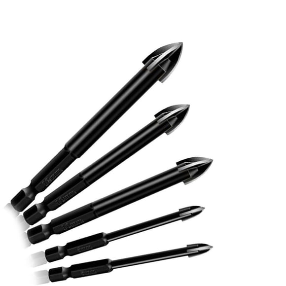 Carbide Drill Bit Set Tungsten Carbide Tipped Ceramic Tile Cutter with 1/4" Hex Shank Triangle Hole Drill for Concrete Wall Glass
