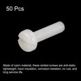 thumbnail image 3 of Uxcell Nylon Machine Screws, M5x20mm Slotted Pan Head Fasteners Bolts, White 50Pack, 3 of 4