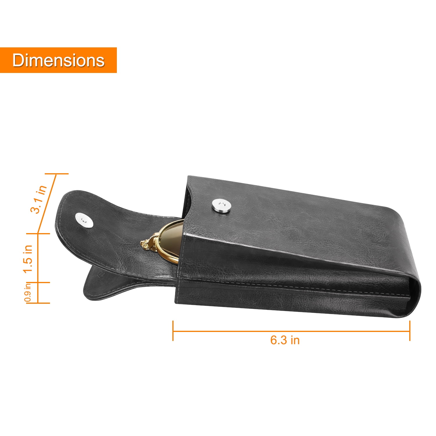 Dual Eyeglass Case with Vegan Leather and Built-In Cleaning Cloth Double Glasses Case Portable Vegan Leather Eyeglass Case  main image 3
