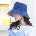 thumbnail image 3 of US UV Protection Double-Sided Wide Brim Bucket Hat Sun Hat Beach Fisherman Cap, 3 of 3