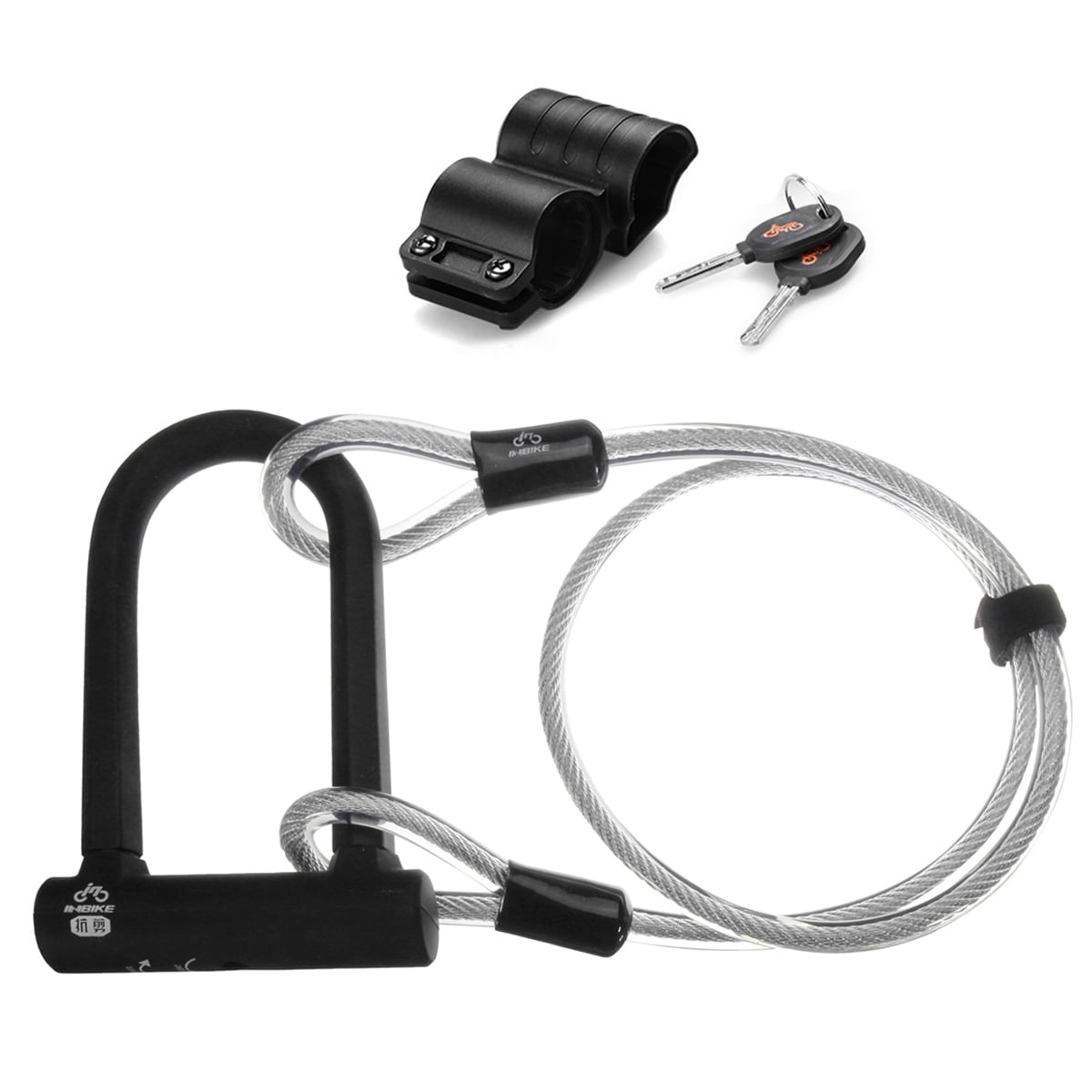 Bike U Lock, Bicycle U Lock Cycling Cable U Locks Self Coiling