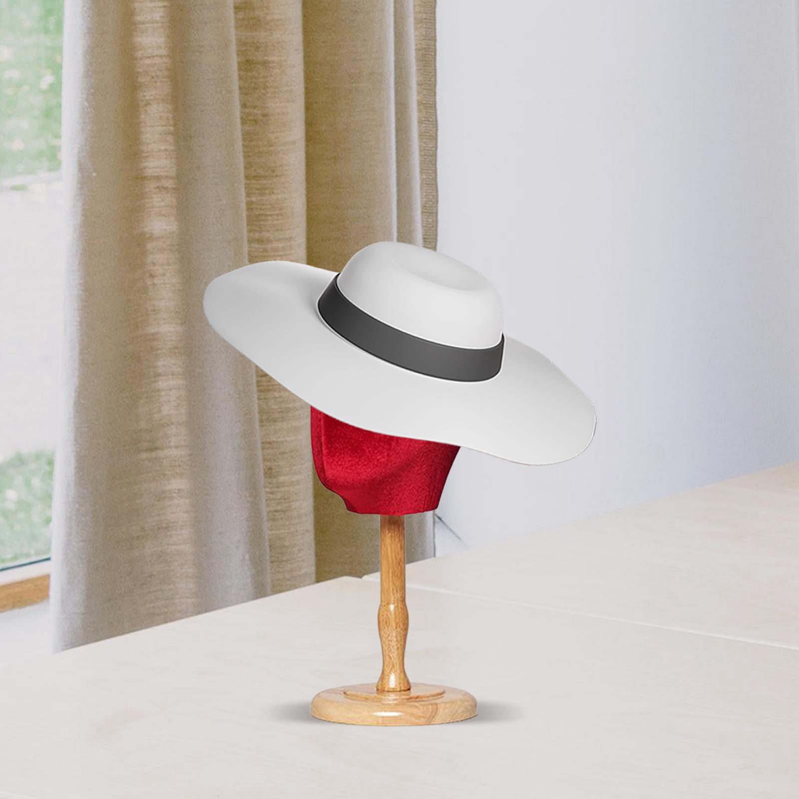 Hat Head Display Multipurpose Mannequin Head Model for Home Salon and Travel Red Short Base