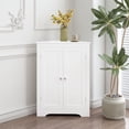 thumbnail image 4 of White Narrow Floor Corner Cabinet with Beadboard Doors - Ideal for Bedroom and Bathroom Corners, 4 of 4