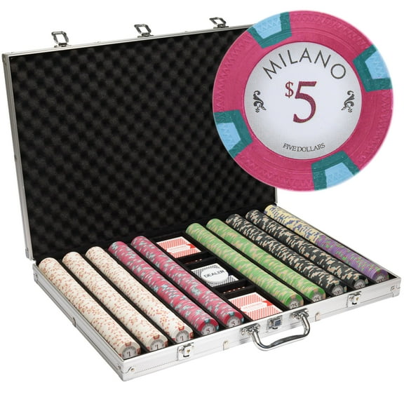 Playzaic 1000-piece Aluminum Milano Poker Chip Case - 10-gram Real Clay Set