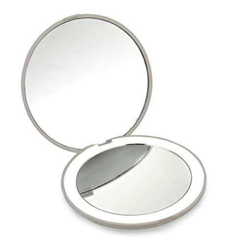 Compact Mirror 10x Magnifying With Light Small Travel For Pocket Portable Led Lighted Makeup Foldable 1x Magnification Com Compact Mirror 10x Magnifying With Light Small Travel For Pocket Portable Led Lighted Makeup Foldable 1x, Best Travel Magnifying Mirror