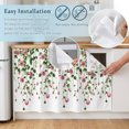thumbnail image 5 of Pink Spring Floral Cabinet Curtain 35"Wx35"L, Dustproof Under Sink Skirt with Self Adhesive Tape, Green Summer Botanical Cabinet Curtain Cover for Kitchen Sink, Bathroom Vanity, Laundry Room, 5 of 9