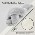 thumbnail image 6 of Ecetana Women's Fuzzy Slippers Cross Band Memory Foam House Shoes Open Toe, 6 of 7