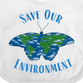 thumbnail image 4 of Inktastic Save Our Environment Earth Butterfly Boys or Girls Baby Bib, 4 of 4