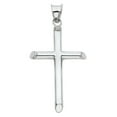 thumbnail image 2 of 14K White Gold Classic Cross Pendant with 1.2mm Singapore Chain Chain Necklace, 2 of 6