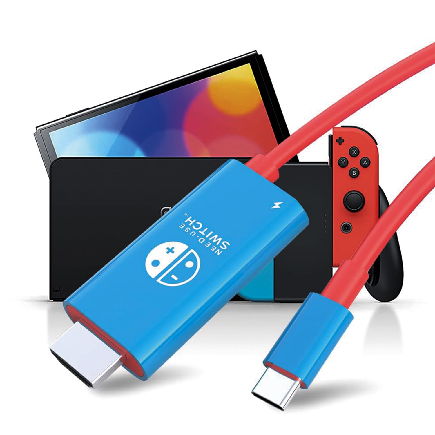 Switch Dock for Nintendo Switch & OLED, USB C to HDMI Adapter Cable for Nintendo Switch Dock, Type-C to HDMI Conversion Cable Replaces The Original Switch Dock Station for TV Projection Screen