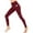 Wine, variant on Busydd Leggings for Women with Pocket Solid Color High Waisted Leggings Stretchy Slim Yoga Pants Casual Gym Athletic Workout Leggings