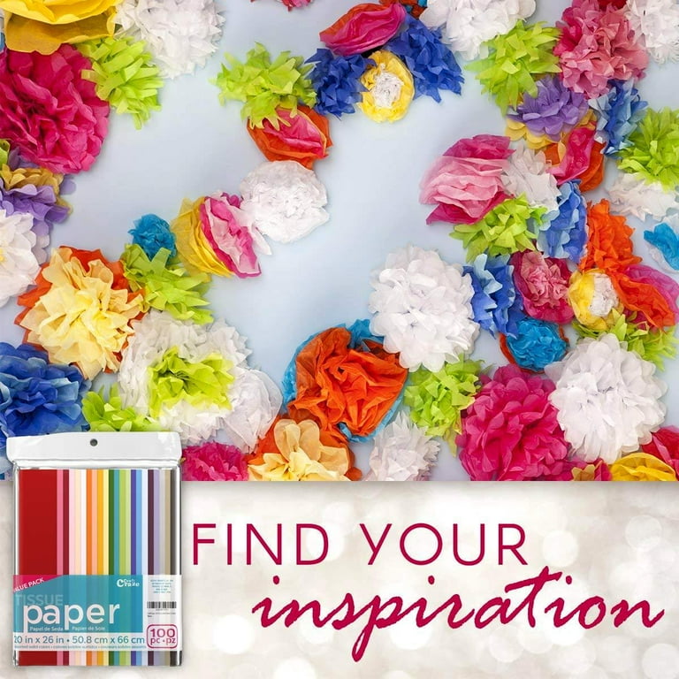 100 Sheets Floral Tissue Paper - 20x14 Inch Lavender Wrapping Paper For Gifts & Crafts