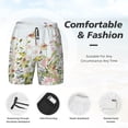 thumbnail image 3 of Logiee hummingbird in floral Print Men's Swim Trunk,Quick Dry Board Shorts ,Men's Swim Trunks with Compression Liner, Bathing Suits with Pockets-Medium, 3 of 6