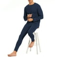 thumbnail image 5 of American Trends Soft Mens Long Johns Thermal Underwear Two Piece Thermal Underwear Set for Men Navy M, 5 of 6