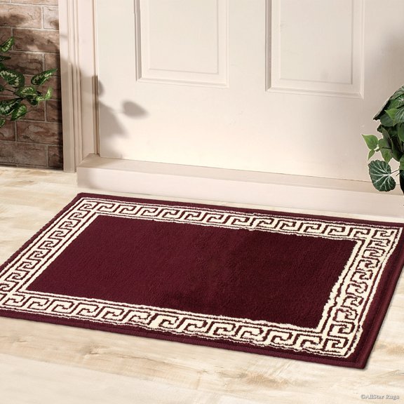 Allstar Red Doormat Accent Rug Woven High Quality Rug. Traditional. Persian. Flower. Western. Design Area Rug (2' x 2' 11")