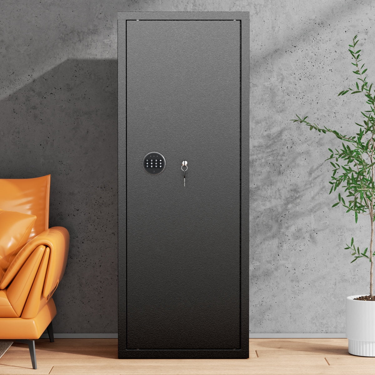 SOLAURA 10-14 Gun Safe, Quick Access Long Gun Safe for Home Rifles and Pistols, Large Gun Cabinet with Adjustable Shelves for Home, Office(Assembly Required)