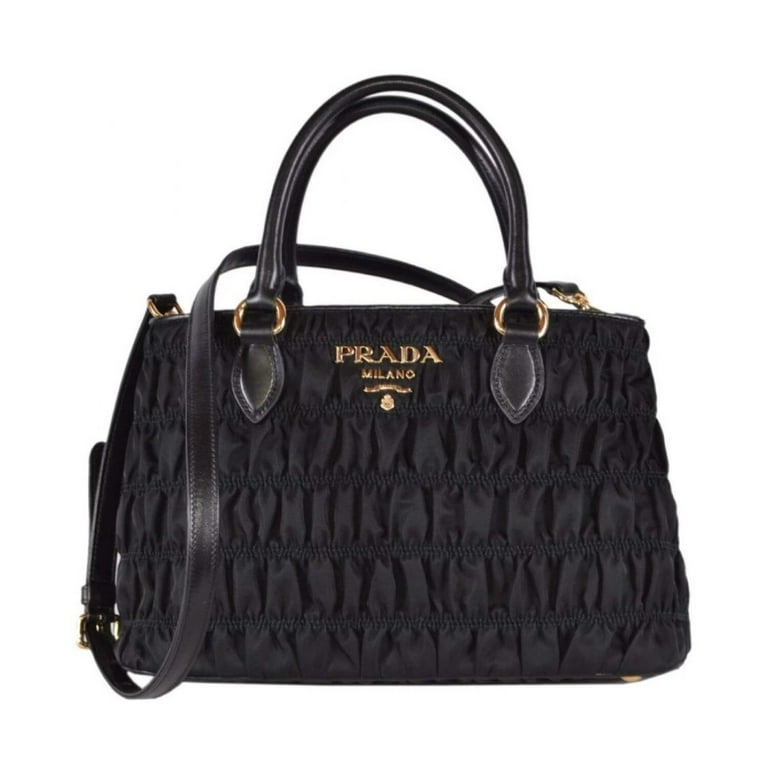 Prada Black Nappa Gaufre Leather Tote Bag | Yoogi's Closet