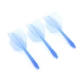 thumbnail image 3 of 3-Pack Blue Transparent Integrated Dart Flights & Shafts, 2BA Thread Universal Fit, 90° Precision Molded Durable ABS Construction, Shatterproof Flexible Design for Stable, Consistent Dart Flight, 3 of 6